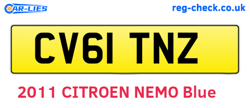 CV61TNZ are the vehicle registration plates.