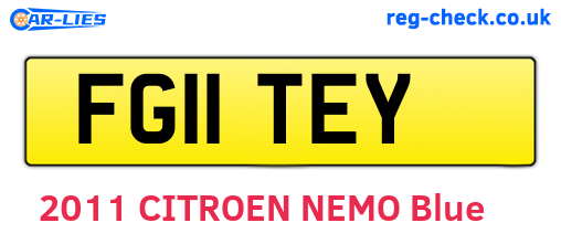 FG11TEY are the vehicle registration plates.