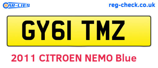 GY61TMZ are the vehicle registration plates.