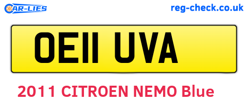 OE11UVA are the vehicle registration plates.