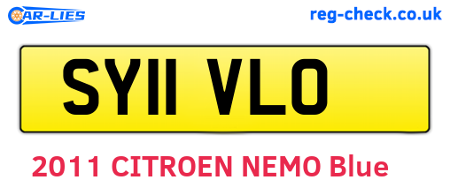 SY11VLO are the vehicle registration plates.