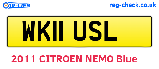 WK11USL are the vehicle registration plates.