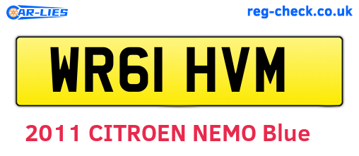 WR61HVM are the vehicle registration plates.