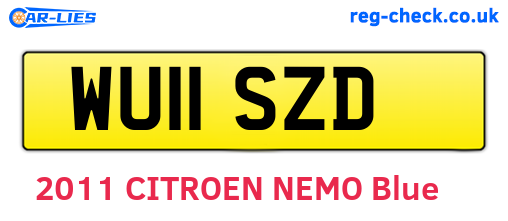 WU11SZD are the vehicle registration plates.