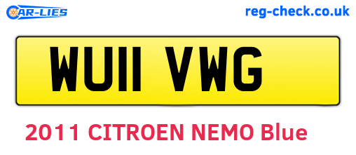 WU11VWG are the vehicle registration plates.