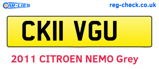 CK11VGU are the vehicle registration plates.