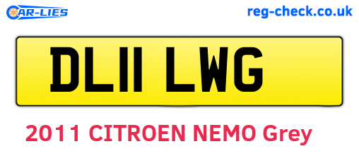 DL11LWG are the vehicle registration plates.