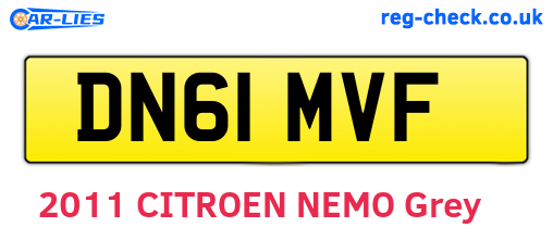 DN61MVF are the vehicle registration plates.