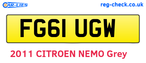 FG61UGW are the vehicle registration plates.