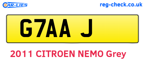 G7AAJ are the vehicle registration plates.