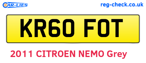KR60FOT are the vehicle registration plates.