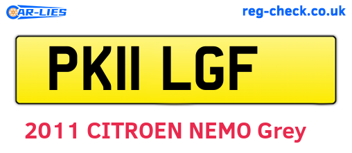 PK11LGF are the vehicle registration plates.