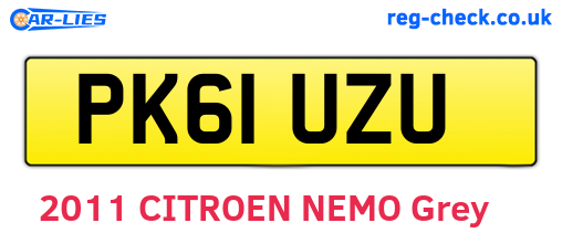 PK61UZU are the vehicle registration plates.