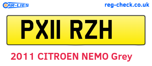 PX11RZH are the vehicle registration plates.