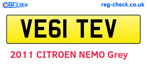 VE61TEV are the vehicle registration plates.
