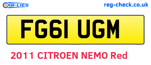 FG61UGM are the vehicle registration plates.