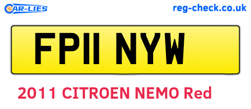 FP11NYW are the vehicle registration plates.
