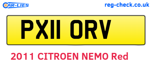 PX11ORV are the vehicle registration plates.