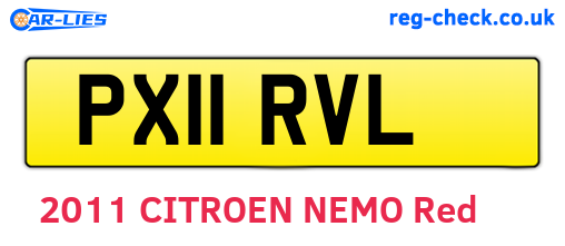 PX11RVL are the vehicle registration plates.