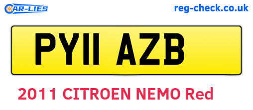 PY11AZB are the vehicle registration plates.
