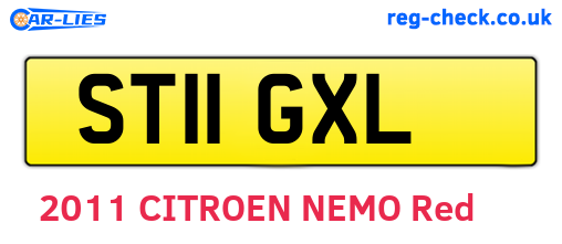 ST11GXL are the vehicle registration plates.