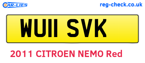 WU11SVK are the vehicle registration plates.