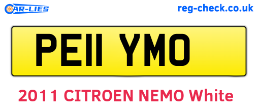 PE11YMO are the vehicle registration plates.