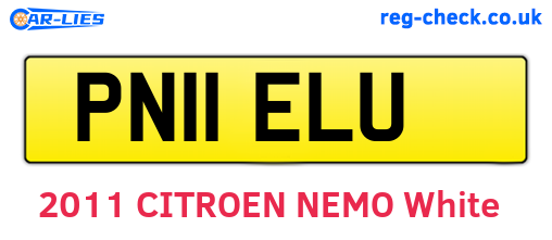 PN11ELU are the vehicle registration plates.