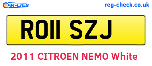 RO11SZJ are the vehicle registration plates.