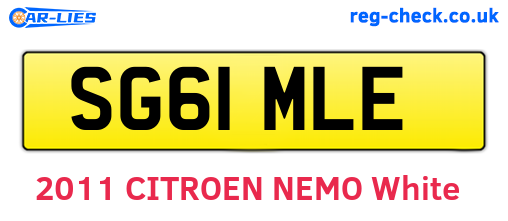 SG61MLE are the vehicle registration plates.
