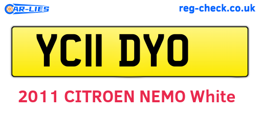 YC11DYO are the vehicle registration plates.