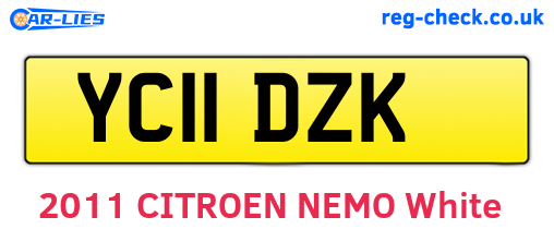 YC11DZK are the vehicle registration plates.