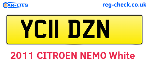 YC11DZN are the vehicle registration plates.
