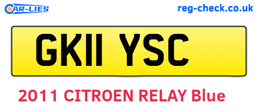 GK11YSC are the vehicle registration plates.