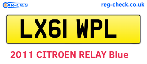 LX61WPL are the vehicle registration plates.