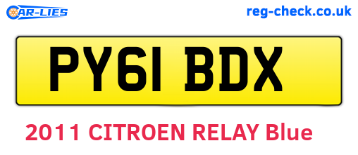 PY61BDX are the vehicle registration plates.