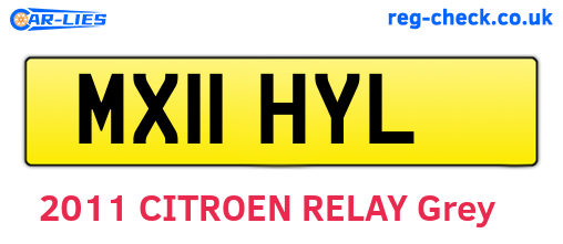 MX11HYL are the vehicle registration plates.
