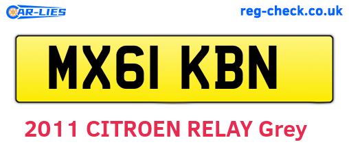 MX61KBN are the vehicle registration plates.