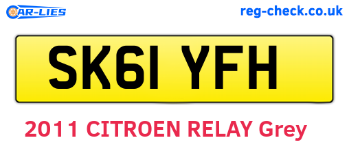 SK61YFH are the vehicle registration plates.