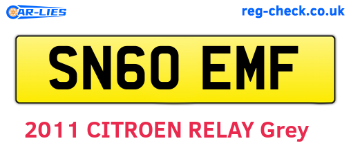 SN60EMF are the vehicle registration plates.