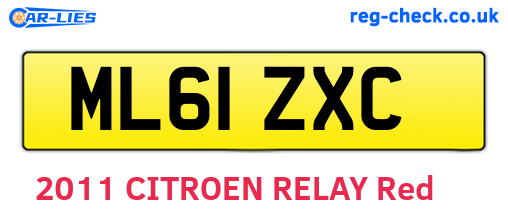 ML61ZXC are the vehicle registration plates.