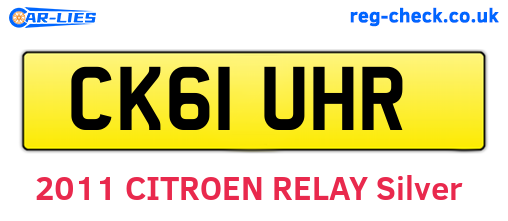 CK61UHR are the vehicle registration plates.