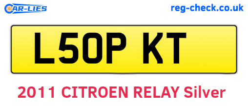 L50PKT are the vehicle registration plates.