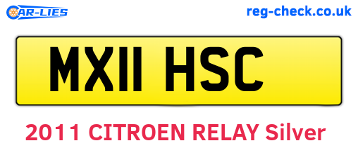 MX11HSC are the vehicle registration plates.