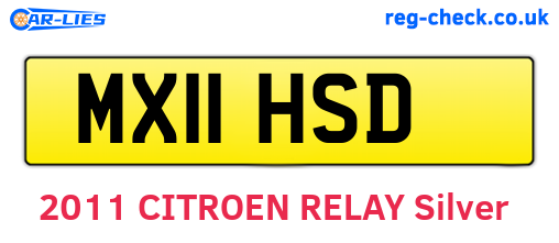 MX11HSD are the vehicle registration plates.