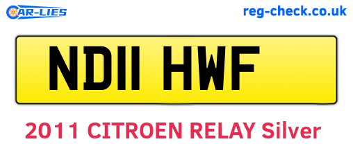 ND11HWF are the vehicle registration plates.