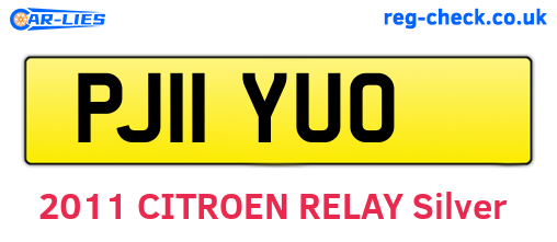 PJ11YUO are the vehicle registration plates.