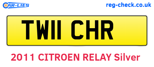 TW11CHR are the vehicle registration plates.