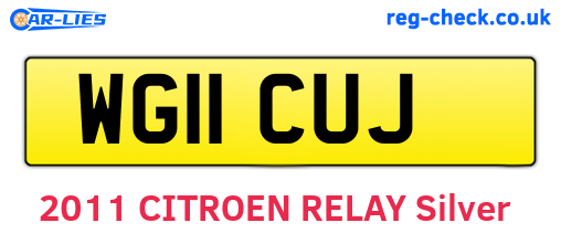 WG11CUJ are the vehicle registration plates.