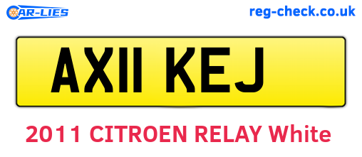 AX11KEJ are the vehicle registration plates.